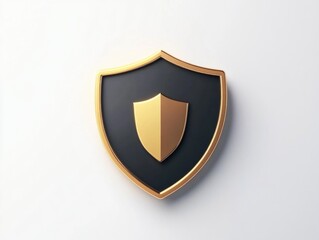 A golden shield with a letter 'D' on it, symbolizing protection and security, commonly used in corporate branding for financial or insurance companies.