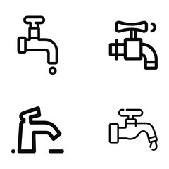  faucet icon vector set 