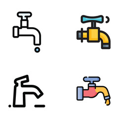  faucet icon vector set.