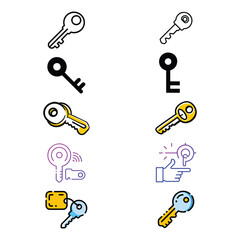 Fototapeta premium key icon vector illustration set on white background