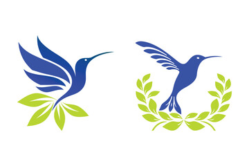  hummingbird symbol logo vector illustration set.