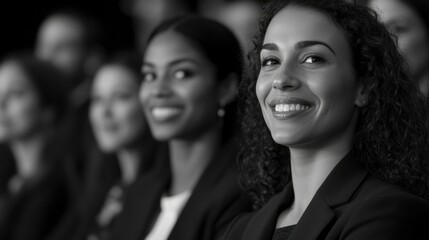 Obraz premium Business Professionals Smiling and Looking Forward