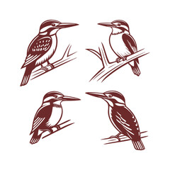 Flying birds silhouettes on white background. Vector illustration. isolated bird flying. tattoo design.