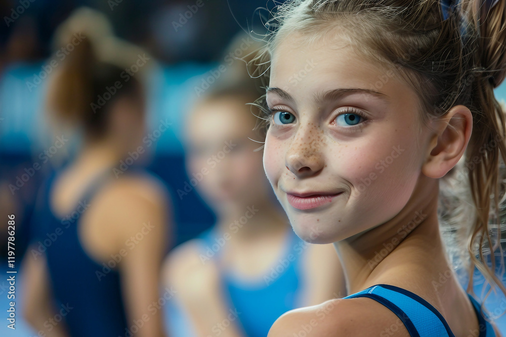 Poster cute kid on stage ready for performance on stage generative ai image