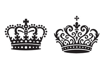 King crown silhouette and vector