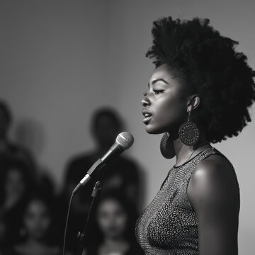 African-American poets sharing powerful poetry on identity at a slam event