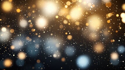 Obraz premium Dreamy bokeh background with glowing orbs of gold and white