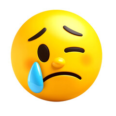 Fototapeta premium Sad Emoji Face - 3D Illustration