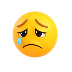Fototapeta premium Sad Emoji Face - 3D Illustration