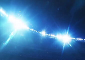 A stadium filled with people and bright lights