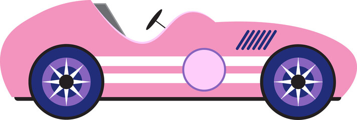 Pink Race Car Toy Cartoon Racing Car illustration 