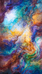 Vibrant and Colorful Abstract Fluid Artwork with Copy Space for Creative Text Backgrounds, Perfect for Banners, Leaflets, and Digital Designs