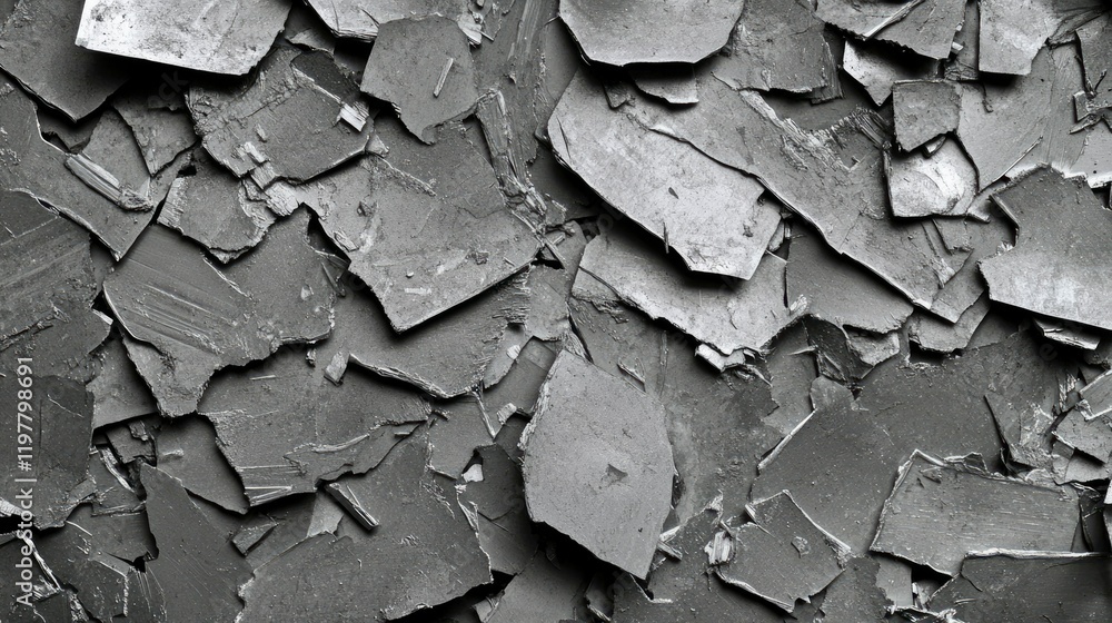 Poster grey fragmented material resembling broken slate