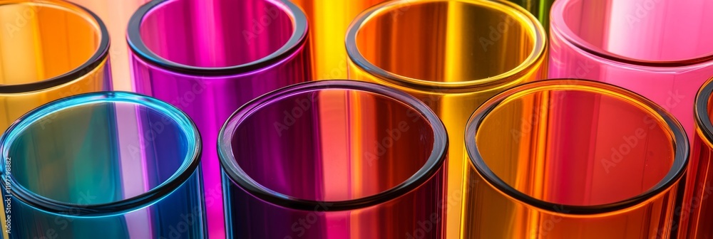 Poster vibrant and colorful pmma tubes create a stunning abstract background that serves as an excellent fo