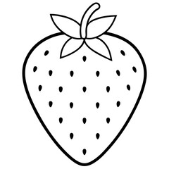 Strawberry Outline Drawing for Coloring