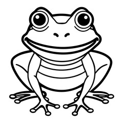 Playful Cartoon Frog Line Drawing