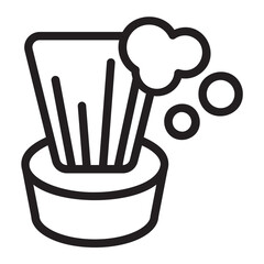 shaving brush line icon