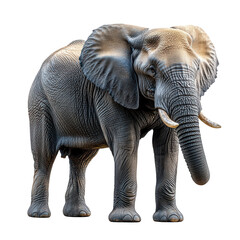 Obraz premium Majestic elephant standing proud in natural habitat under bright sunlight with clear skies isolated on transparent background