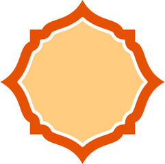 islamic decorative shape color with outline, suitable for ramadan eid mubarak