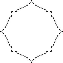islamic decorative shape dash dotted line, suitable for ramadan eid mubarak