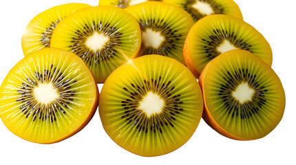 Photo of fresh kiwi slices isolated on transparent background