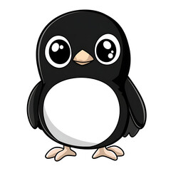 Obraz premium Black and white bird isolated on white background.PNG