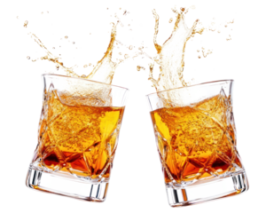PNG Two whiskey glasses clinking together photography beverage alcohol.
