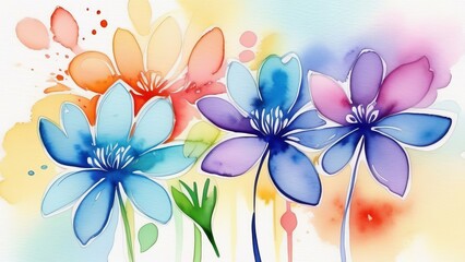 Obraz premium A colorful flower with a blue center