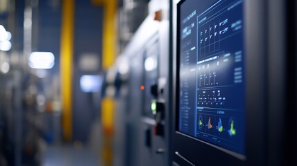 High-Tech Control Panel in Modern Industrial Environment