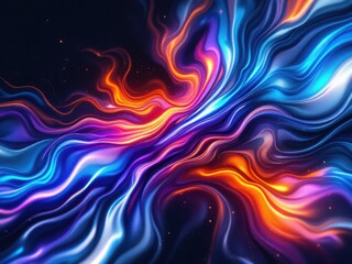 Obraz premium Vibrant Abstract Liquid Waves on Dark Background