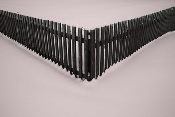Minimalistic black and white wooden fence, texture