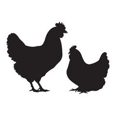 Poultry chicken hen black silhouette. chicken vector, hen vector, hen  icon,