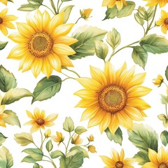 Vibrant Sunflower Floral Pattern Design