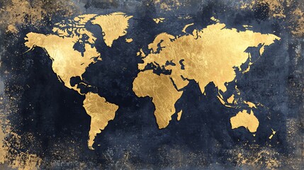 Golden World Map: A Luxe Global Expedition