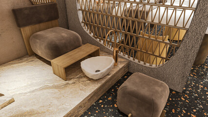 manicure and pedicure salon, hairdressing salon design, separator design, interior design, modern hairdressing salon, beauty center design, 3d beauty center design, chair, armchair, 