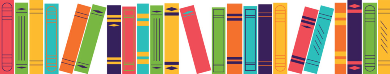 Multicolored book spines in flat style. Isolated vector illustration. © Sun_Rise