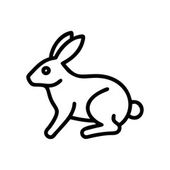 Rabbit icon representing a cute animal in a minimalist design
