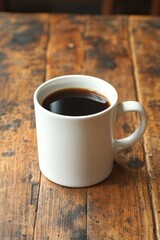 Fototapeta premium Rustic White Coffee Mug on Aged Wooden Table