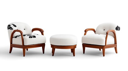 Elegant Armchair and Ottoman Set