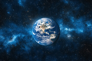 Glowing frame of Earth in space on a transparent background, highlighted by a combination of blue and black data points.