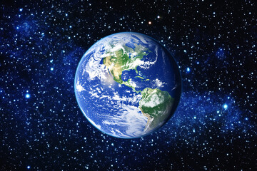 Obraz premium Glowing frame of Earth in space on a transparent background, highlighted by a combination of blue and black data points.