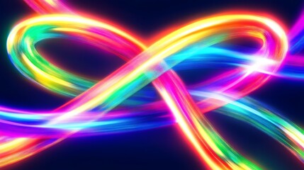 Abstract Colorful Light Trails Intertwined Design