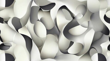 Abstract Black and White Design with Intricate Geometric Forms and Patterns