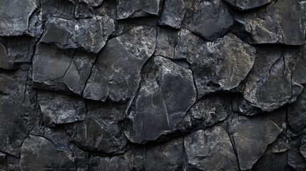 Dark Textured Stone Surface with Natural Rock Patterns and Details