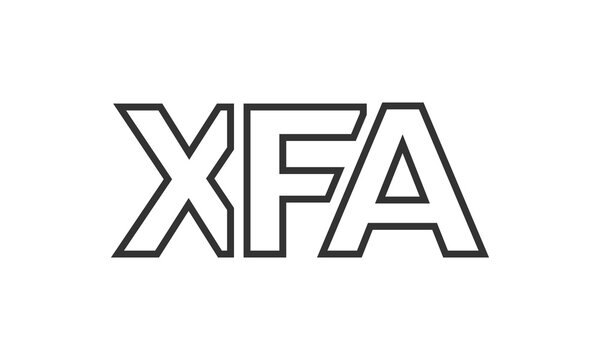 XFA logo design template with strong and modern bold text. Initial based vector logotype featuring simple and minimal typography. Trendy company identity.