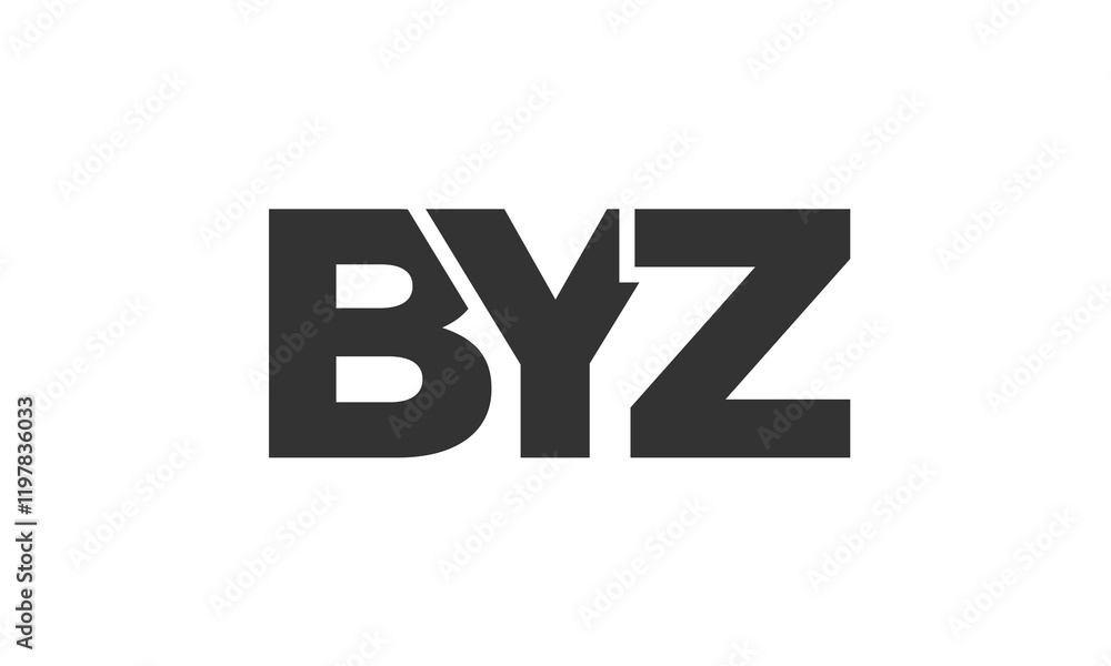 Poster byz logo design template with strong and modern bold text. initial based vector logotype featuring s
