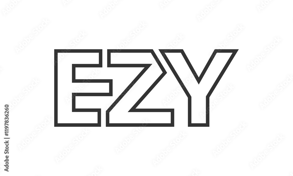 Poster ezy logo design template with strong and modern bold text. initial based vector logotype featuring s