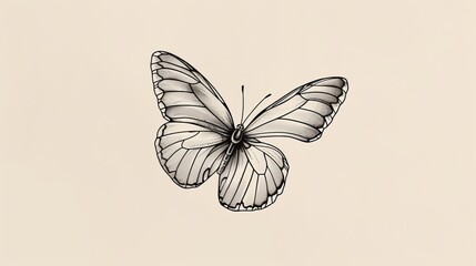 A detailed illustration of a butterfly, showcasing its delicate wings and intricate patterns.