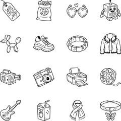 Bundle of Hand Drawn 2000s Icons 