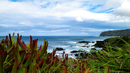 Stormy weather over Povocao beach on Sao Miguel.